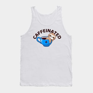 Cute Sloth On Cup Of Coffee Caffeinated Tank Top